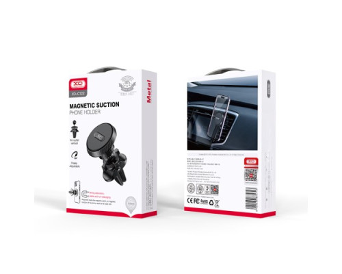 Автотримач XO C122 Round magnetic bracket with air outlet Чорний mag-6920680835713141104