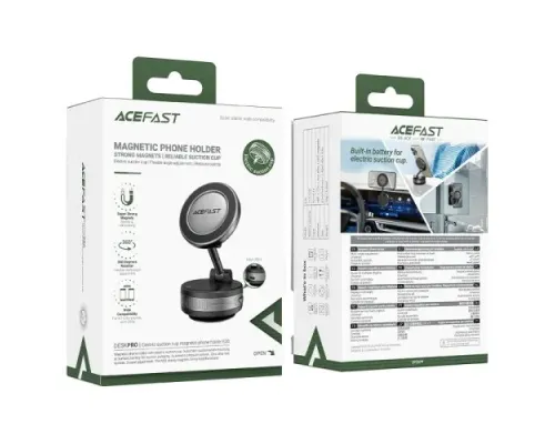 Тримач електро вакумный ACEFAST E30 electric suction cup MagSafe phone holder Metal Gray mag-6974316284864153324