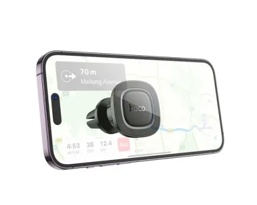 Автотримач Hoco H72 Crown magnetic car holder(air outlet) black metal grey mag-6942007646871145283