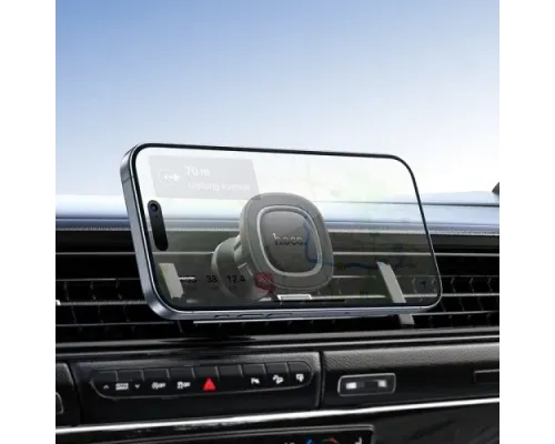 Автотримач Hoco H72 Crown magnetic car holder(air outlet) black metal grey mag-6942007646871145283
