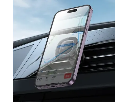 Автотримач Hoco H72 Crown magnetic car holder(air outlet) black metal grey mag-6942007646871145283