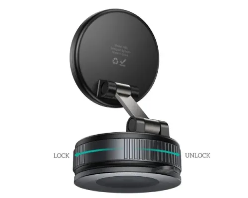 Автотримач Hoco H86 Dragon manual suction cup magnetic holder(universal) black metal gray mag-6942007658560145303