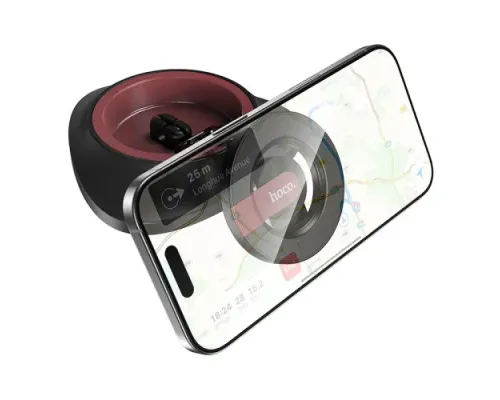 Автотримач Hoco H90 Tower folding ring magnetic car holder(dashboard) black and red mag-6942007662635146172