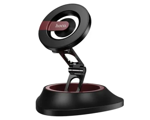 Автотримач Hoco H90 Tower folding ring magnetic car holder(dashboard) black and red mag-6942007662635146172