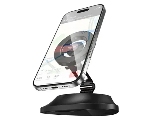 Автотримач Hoco H90 Tower folding ring magnetic car holder(dashboard) black and red mag-6942007662635146172
