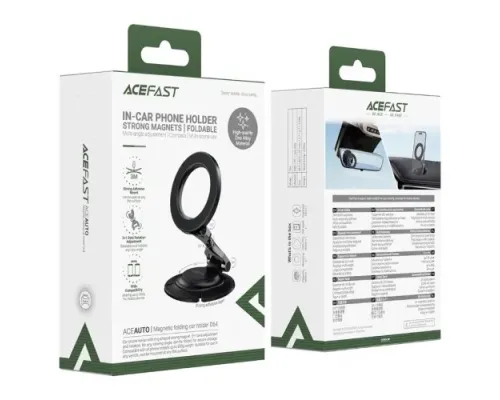 Тримач ACEFAST D64 magnetic folding car holder Black mag-6974316286332153971