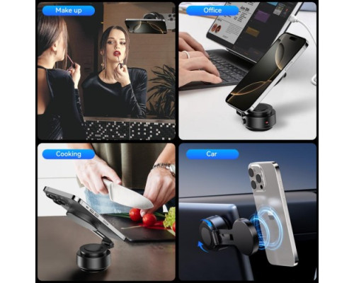 Автотримач XO C168 Rotary Adsorption Magnetic (Free Alcohol Pack + Magnet Sheet) Чорний mag-6975837583146140459