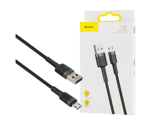 Кабель Baseus Cafule Cable USB Micro 2.4A 1m Gray+Black (CAMKLF-BG1) NBB-115761