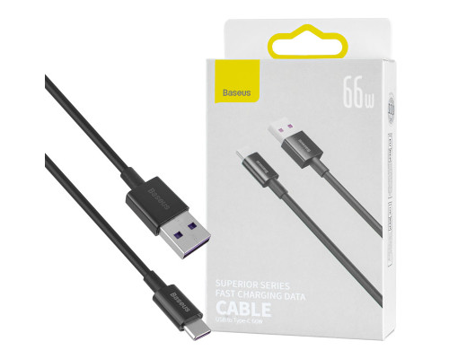 Кабель Baseus Superior Series Fast Charging Data Cable USB to Type-C 66W 1m Black (CATYS-01) NBB-124778