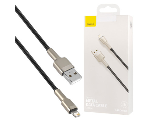 Кабель Baseus Cafule Series Metal Data Cable USB to IP 2.4A 2m Black