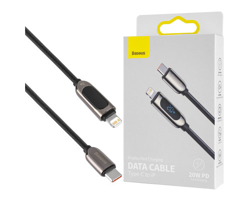 Кабель Baseus Display Fast Charging Data Cable Type-C to IP 20W 1m Black NBB-128587
