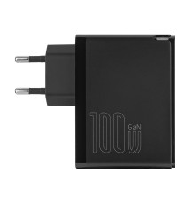 Зарядное устройство Baseus GaN5 Pro Fast Charger C+U 100W (Cable Type-C to Type-C 100W(20V/5A) 1m) Black (CCGP090201) NBB-133988
