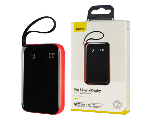 Універсальна мобільна батарея Baseus Mini S Digital Display 3A Power Bank 10000mAh Red (With IP Cable) (PPXF-E09) NBB-124733