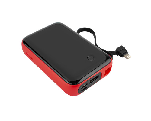 Універсальна мобільна батарея Baseus Mini S Digital Display 3A Power Bank 10000mAh Red (With IP Cable) (PPXF-E09) NBB-124733