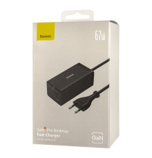 Зарядное устройство Baseus GaN5 Pro Desktop Fast Charger 1U+2C+HDMI 67W with 1.5m power cord EU Black (CCGP110201)