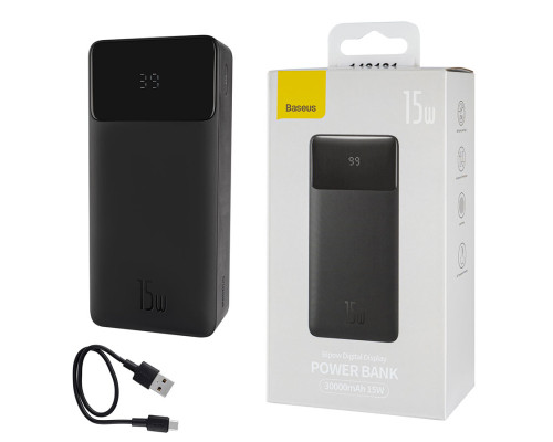 Універсальна мобільна батарея Baseus Bipow Digital Display Power Bank 30000mAh 15W Black (PPBD050201) NBB-140131