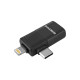 Перехідник BOROFONE BV18 iP male/Type-C male to USB female USB2.0 (2-in-1) Чорний (ZJJQ000101) NBB-140455