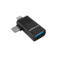 Перехідник BOROFONE BV18 iP male/Type-C male to USB female USB2.0 (2-in-1) Чорний (ZJJQ000101) NBB-140455