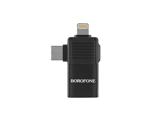 Перехідник BOROFONE BV18 iP male/Type-C male to USB female USB2.0 (2-in-1) Чорний (ZJJQ000101) NBB-140455