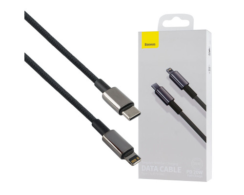 Кабель Baseus Tungsten Gold Fast Charging Data Cable Type-C to iP PD 20W 1m Black (CATLWJ-01) NBB-115771