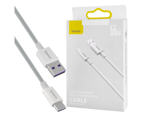 Кабель Baseus Superior Series Fast Charging Data Cable USB to Type-C 66W 2m White