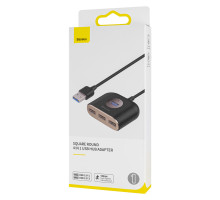 USB-Hub Baseus Square round 4 in 1 USB HUB Adapter (USB3.0 TO USB3.0*1+USB2.0*3) 1m Black (CAHUB-AY01) NBB-139312