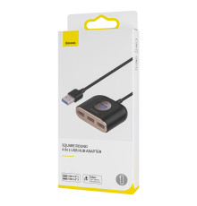 USB Hub Baseus Square round 4 in 1 USB HUB Adapter (USB3.0 TO USB3.0*1+USB2.0*3) 1m Black (CAHUB-AY01) NBB-139312