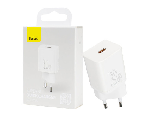 Зарядний пристрій Baseus Super Si quick charger 1C 30W EU White (CCSUP-J02) NBB-117185