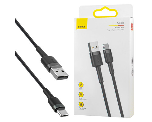 Кабель Baseus Cafule Cable USB Type-C 2A 2m Gray+Black (CATKLF-CG1) NBB-133972