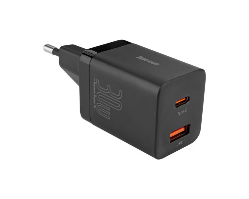 Зарядний пристрій Baseus Super Si Pro Quick Charger C+U 30W EU Black NBB-140135