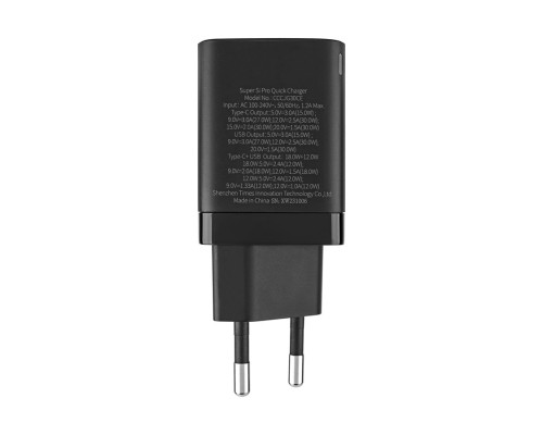 Зарядний пристрій Baseus Super Si Pro Quick Charger C+U 30W EU Black NBB-140135