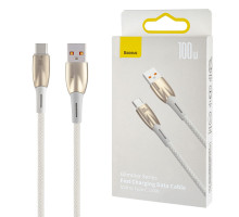 Кабель Baseus Glimmer Series Fast Charging Data Cable USB to Type-C 100W 1m White (CADH000402) NBB-140167