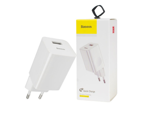 Зарядний пристрій Baseus Home Charger 1USB QC3.0 12V/2A White NBB-117187