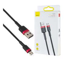 Кабель Baseus Cafule Cable USB Micro 2.4A 1m Red+Black (CAMKLF-B91) NBB-124785
