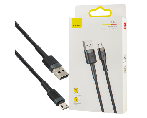 Кабель Baseus Cafule Cable USB Micro 2.4A 0.5m Gray+Black (CAMKLF-AG1) NBB-133973