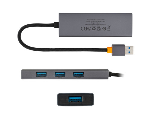 USB Hub Baseus UltraJoy Series 4-Port HUB Space Grey (USBA to USB3.0*4)(B0005280A813-02) NBB-140136