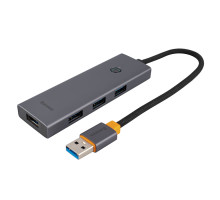 USB Hub Baseus UltraJoy Series 4-Port HUB Space Grey (USBA to USB3.0*4)(B0005280A813-02) NBB-140136