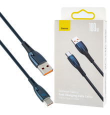 Кабель Baseus Glimmer Series Fast Charging Data Cable USB to Type-C 100W 2m Blue (CADH000503)