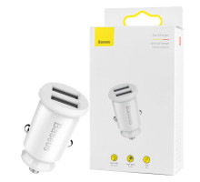 Автомобільний зарядний пристрій Baseus Grain Car Charger 3.1A Dual USB White NBB-124748