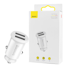 Автомобільний зарядний пристрій Baseus Grain Car Charger 3.1A Dual USB White NBB-124748