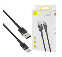 Кабель Baseus Cafule Cable USB Type-C 3A 1m Gray+Black (CATKLF-BG1) NBB-124786