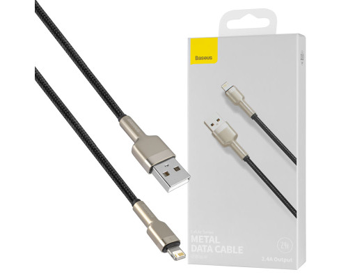 Кабель Baseus Cafule Series Metal Data Cable USB to IP 2.4A 1m Black NBB-124789