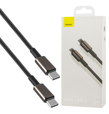 Кабель Baseus Tungsten Gold Fast Charging Data Cable Type-C to Type-C 100W 2m Black (CATWJ-A01) NBB-133974