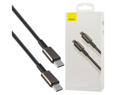 Кабель Baseus Tungsten Gold Fast Charging Data Cable Type-C to Type-C 100W 2m Black (CATWJ-A01) NBB-133974