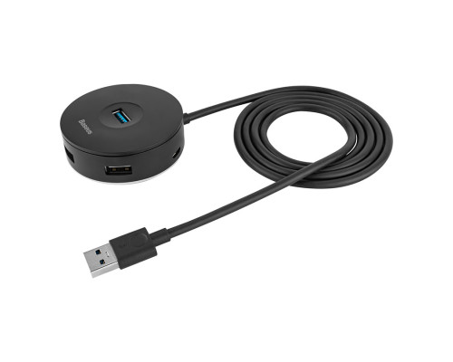 USB Hub Baseus round box HUB adapter (USB3.0 to USB3.0*1+USB2.0*3) 1m Black (CAHUB-U01) NBB-139695