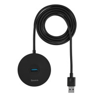 USB Hub Baseus round box HUB adapter (USB3.0 to USB3.0*1+USB2.0*3) 1m Black (CAHUB-U01) NBB-139695