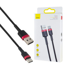 Кабель Baseus Cafule Cable USB Type-C 3A 1m Red+Black (CATKLF-B91) NBB-124787