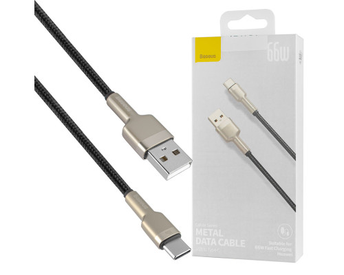 Кабель Baseus Cafule Series Metal Data Cable USB to Type-C 66W 1m Black NBB-124791