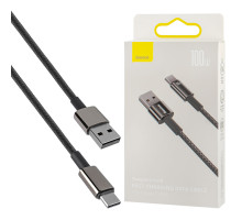 Кабель Baseus Tungsten Gold Fast Charging Data Cable USB to Type-C 100W 1m Black (CAWJ000001) NBB-133976