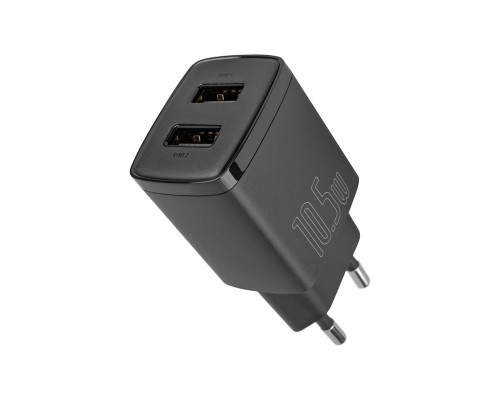 Зарядний пристрій Baseus Compact Charger 2U 10.5W EU Black (2USB)(CCXJ010201) NBB-124752